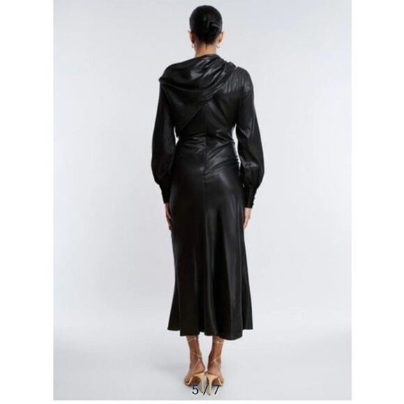 BCBGMAXAZRIA Wylie Dress Womens 38 6 Runway Designer Luxury Black Shimmer $368 - Picture 4 of 16